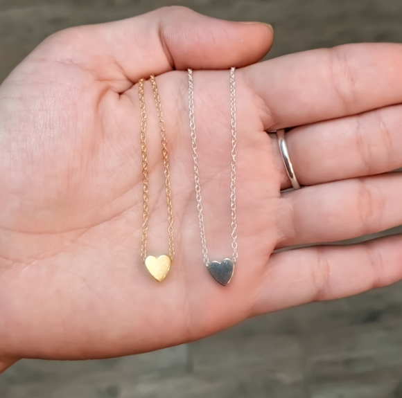 18k Gold Plated Dainty Heart of Gold Necklace - Picture 3 of 4